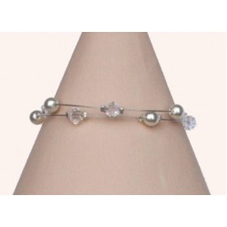 Bracelet mariage perles blanc cassé et cristal BR1215A