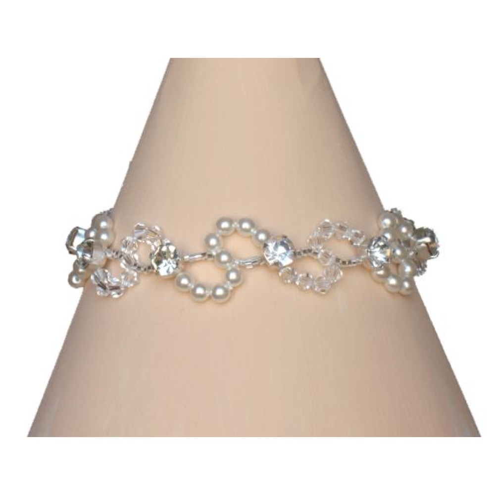 Bracelet mariage blanc cristal et strass Bracelet mariage blanc cristal et strass