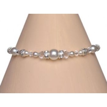 Bracelet mariage blanc cristal et strass BR4262Z