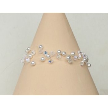 Bracelet blanc et cristal BR4272A