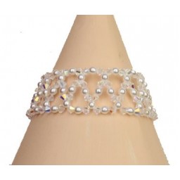 Bracelet mariage perles blanches et cristal BR4276A