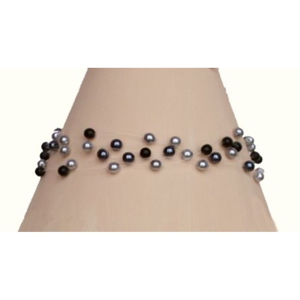 Bracelet mariage perles grises et noir Bracelet mariage perles grises et noir