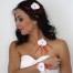 Bracelet mariage orchidée blanc et rouge BR1278A