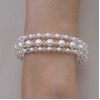 Bracelet mariage 3 rangs blanc cristal BR1260A