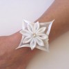 Bracelet fleur satin blanc BR1248A