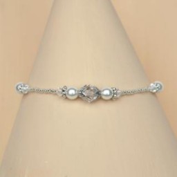 Bracelet mariage blanc cristal et argent BR4281A