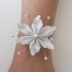 Bracelet blanc cristal fleur argent BR1253A