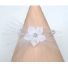 Bracelet mariage fleur plumes blanc BR1242A