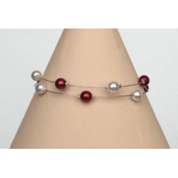 Bracelet mariage blanc et rouge BR1219A