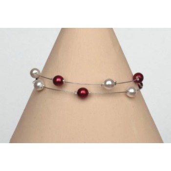 Bracelet mariage blanc et rouge BR1219A