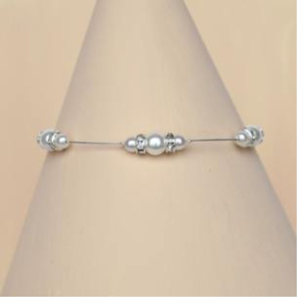 Bracelet mariage blanc et strass Bracelet mariage blanc et strass
