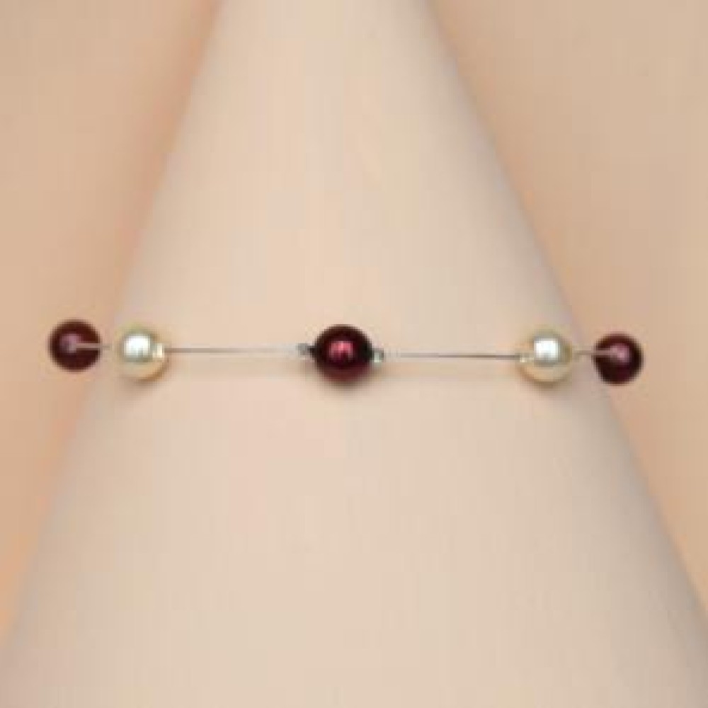 Bracelet mariage ivoire et bordeaux Bracelet mariage ivoire et bordeaux