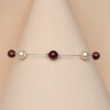 Bracelet mariage ivoire et bordeaux BR1251A