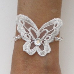 Bracelet mariage papillon blanc BR4282A