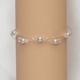 Bracelet mariage blanc et cristal BR1257A