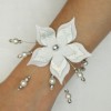 Bracelet mariage fleur blanc argent BR1270A