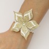 Bracelet mariage fleur blanche et or BR1272A