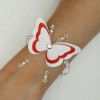 Bracelet mariage papillon blanc rouge BR1268A