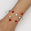 Bracelet mariage rouge blanc strass BR1284A