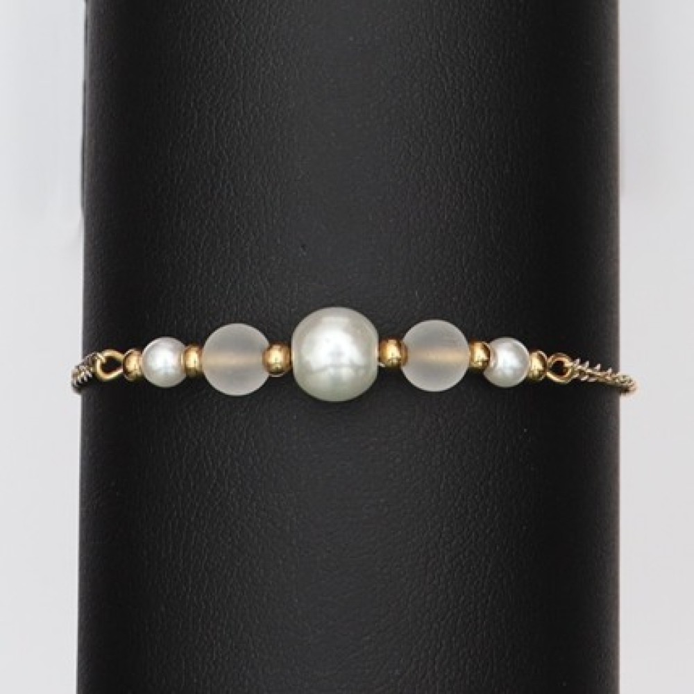 Bracelet mariage doré à l'or fin et blanc