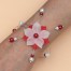 Collier mariage fleur rouge et blanc CO1285A