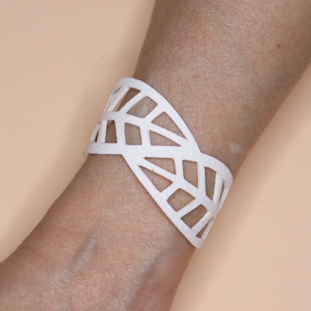 Bracelet mariage blanc feuilles Bracelet mariage blanc feuilles