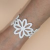 Bracelet mariage fleurs simili cuir blanc BR7001