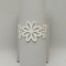 Bracelet mariage fleurs simili cuir blanc BR7001