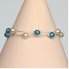 Bracelet perles ivoire turquoise BR1182A