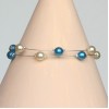 Bracelet perles ivoire turquoise BR1182A