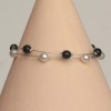 Bracelet perles blanc et noir BR1180A