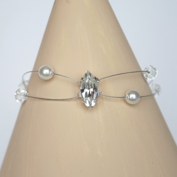 Bracelet mariage blanc cristal BR1238A
