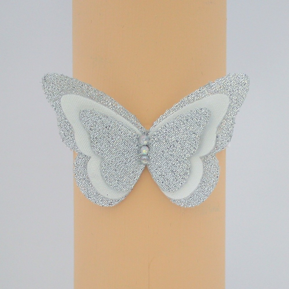 Bracelet mariage papillon blanc argent
