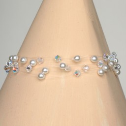 Bracelet blanc et cristal BR4272A