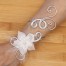 Bracelet de mariage argent fleur plumes blanches BRA1282A