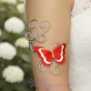 Bracelet Brassard papillon rouge et blanc BBA357