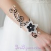 Bracelet mariage noir et blanc + fleur BRA320
