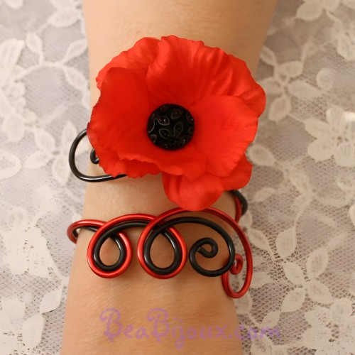 Bracelet coquelicot