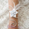 Bracelet mariage fleur argent et blanc BRA340