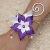 Bracelet mariage fleur blanc violet BRA360