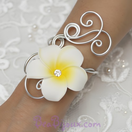 Bracelet mariage fleur de tiaré