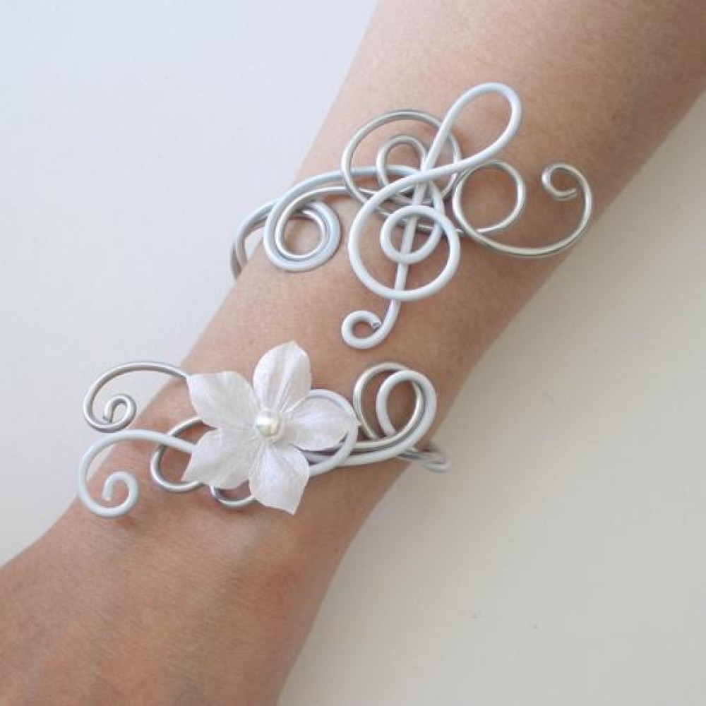 Bracelet clé de sol argent blanc