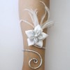 Bracelet mariage fleur argent et blanc BRA340