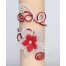 Bracelet mariage blanc et rouge + fleurs BRA248