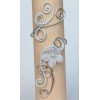 Bracelet mariage aluminium argent blanc + fleur BRA272