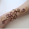 Bracelet mariage aluminium or et bordeaux foncé BRA306