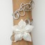 Bracelet mariage blanc argent fleur strass BRA353A