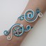 Bracelet mariage étoile de mer blanc et bleu turquoise BRA333