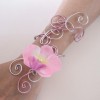 Bracelet mariage rose et argent orchidée BRA326