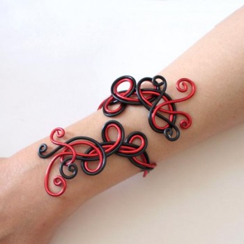 Bracelet mariage rouge et noir BRA103